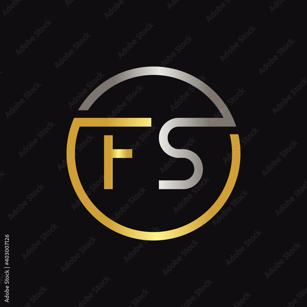 Initial FS Letter Logo Creative Typography Vector Template. Creative Circle Letter FS Logo Vector Initial FS Letter Logo Creative Typography Vector Template. Creative Circle Letter FS Logo Vector