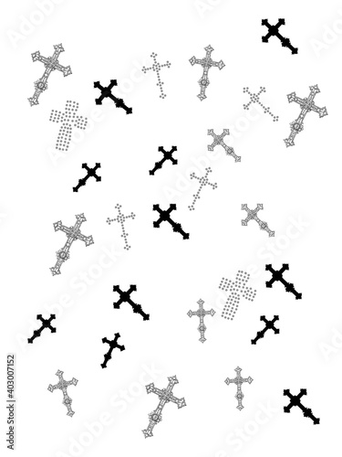 Mix cross design pattern print 