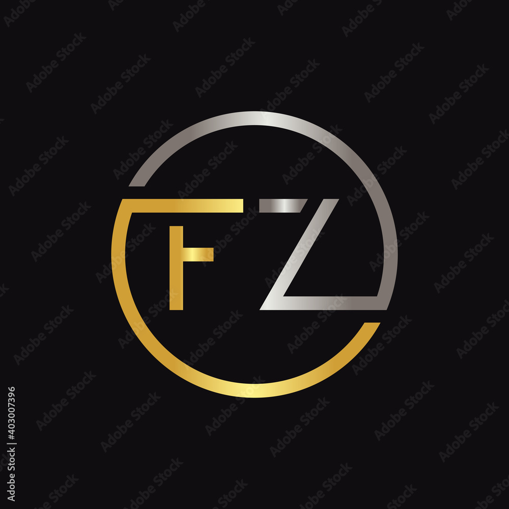 Initial FZ Letter Logo Creative Typography Vector Template. Creative Circle Letter FZ Logo Vector Initial FZ Letter Logo Creative Typography Vector Template. Creative Circle Letter FZ Logo Vector