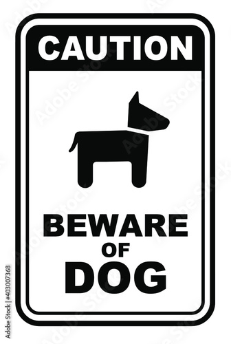 beware of dog vector sign