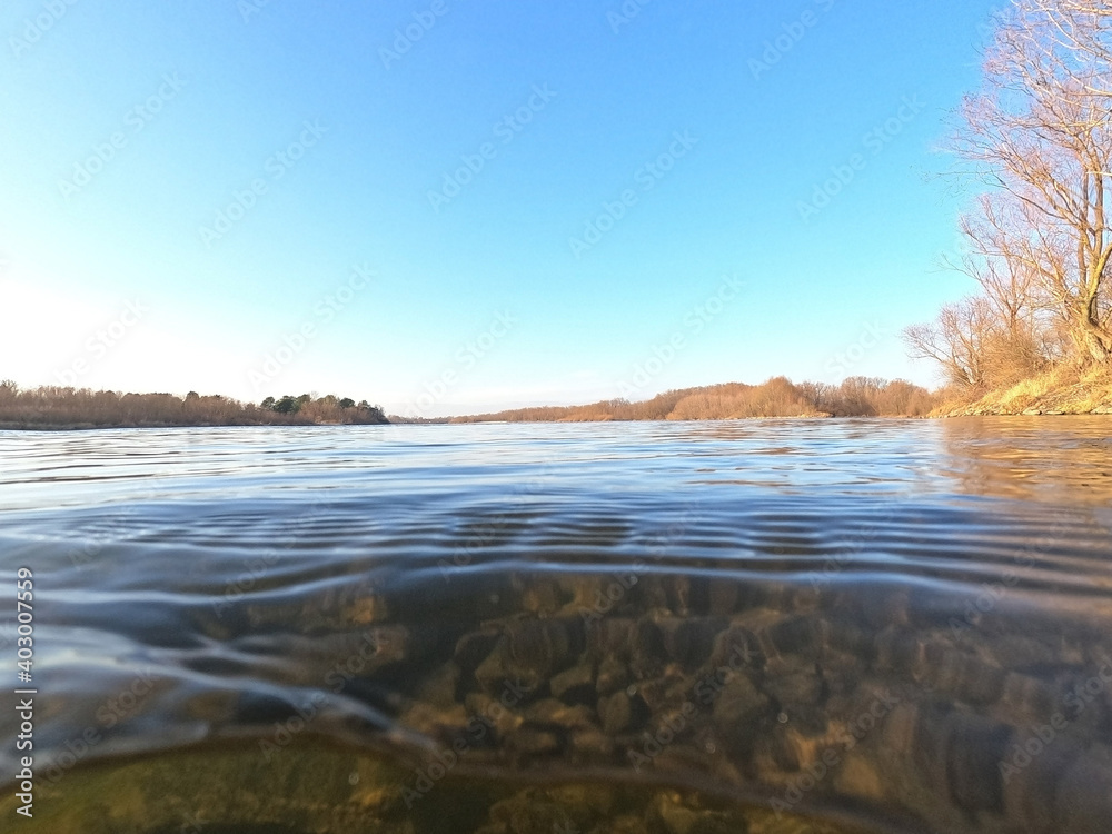 Desna River. Natural underwater landscape in Kiev Region at winter Desna River. Natural underwater landscape in Kiev Region at winter