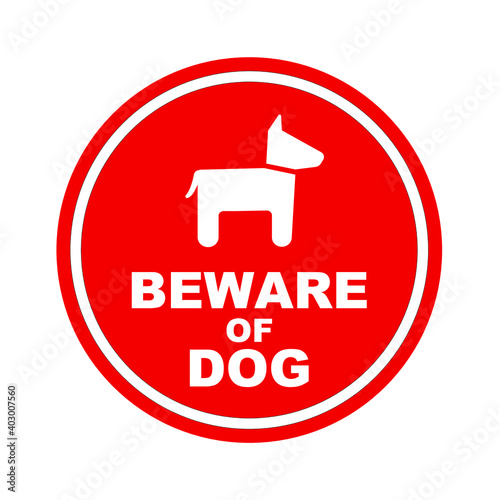 beware of dog vector sign