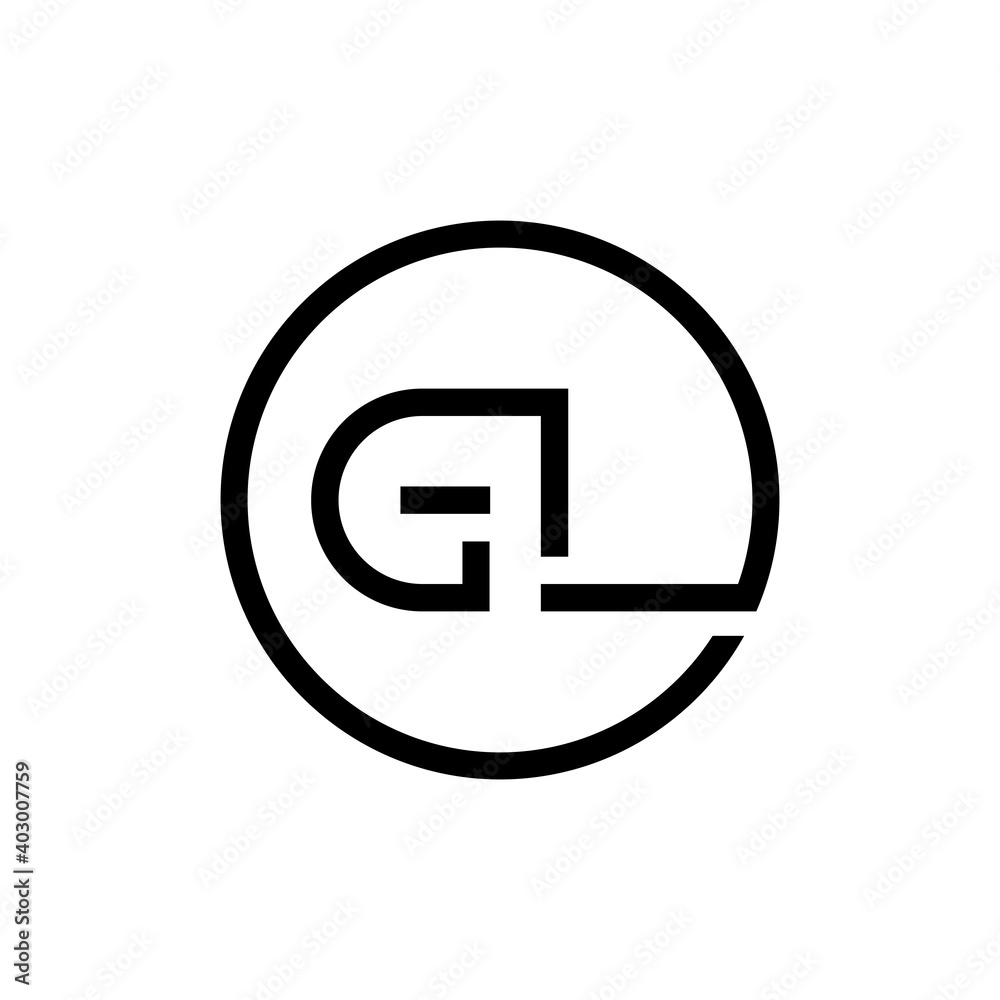 Initial Circle GL Letter Logo Creative Typography Vector Template. Creative Letter GL logo Design