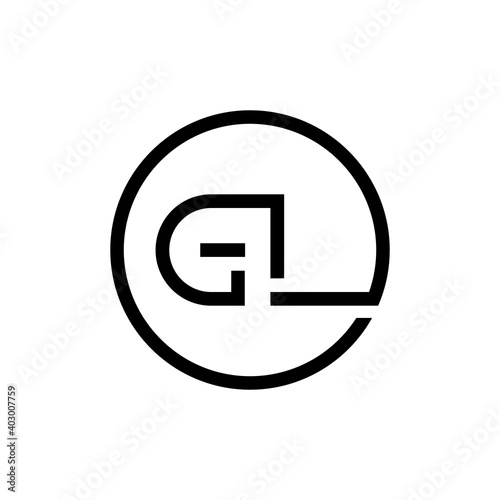 Initial Circle GL Letter Logo Creative Typography Vector Template. Creative Letter GL logo Design