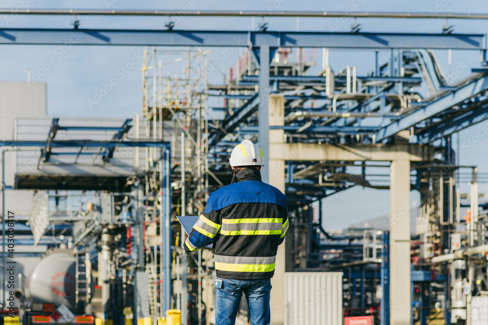 Industry Safety Specialist Inspecting an Industrial Electrical Installation