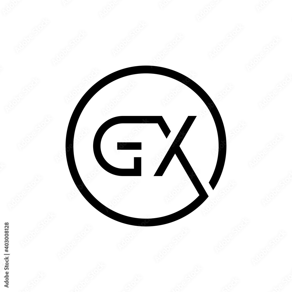 Initial Circle GX Letter Logo Creative Typography Vector Template. Creative Letter GX logo Design Initial Circle GX Letter Logo Creative Typography Vector Template. Creative Letter GX logo Design
