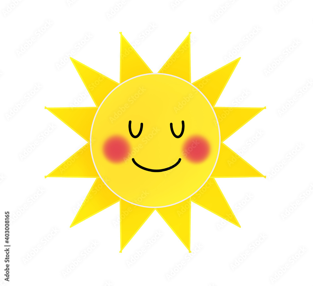 happy sun cartoon character illustration 