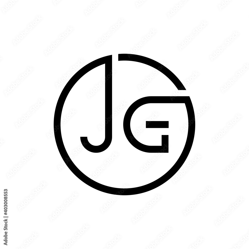 Creative letter JG Logo Design Vector Template. Initial Circle Letter JG Logo Design Creative letter JG Logo Design Vector Template. Initial Circle Letter JG Logo Design
