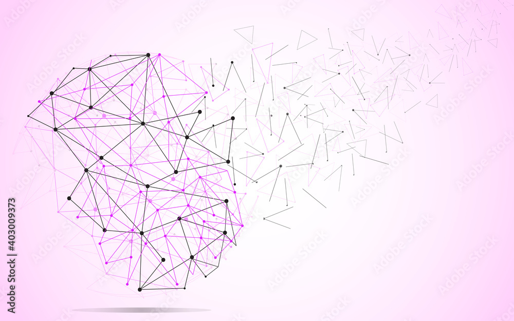 Global network concept. Technology connection background. World globe blockchain technology background connect dots and lines. Abstract concept. Digital network technology, vector background