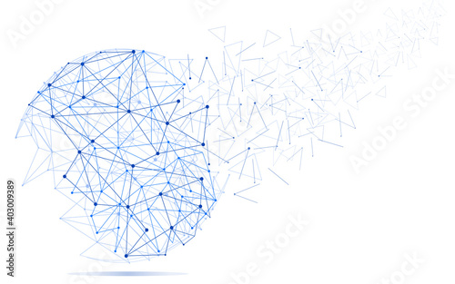 Global network concept. Technology connection background. World globe blockchain technology background connect dots and lines. Abstract concept. Digital network technology, vector background