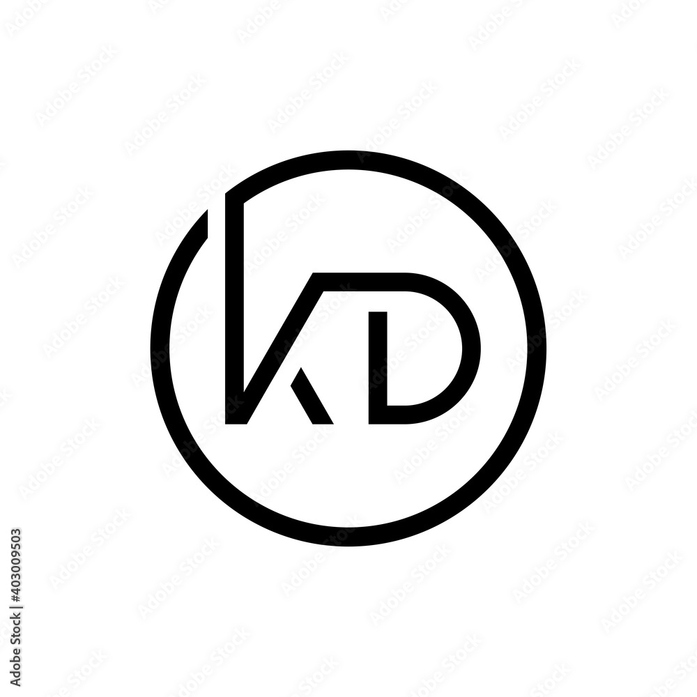 Linked Letter KD Logo Design vector Template. Creative Circle KD Minimal, Flat Logo Design Vector Illustration Linked Letter KD Logo Design vector Template. Creative Circle KD Minimal, Flat Logo Design Vector Illustration