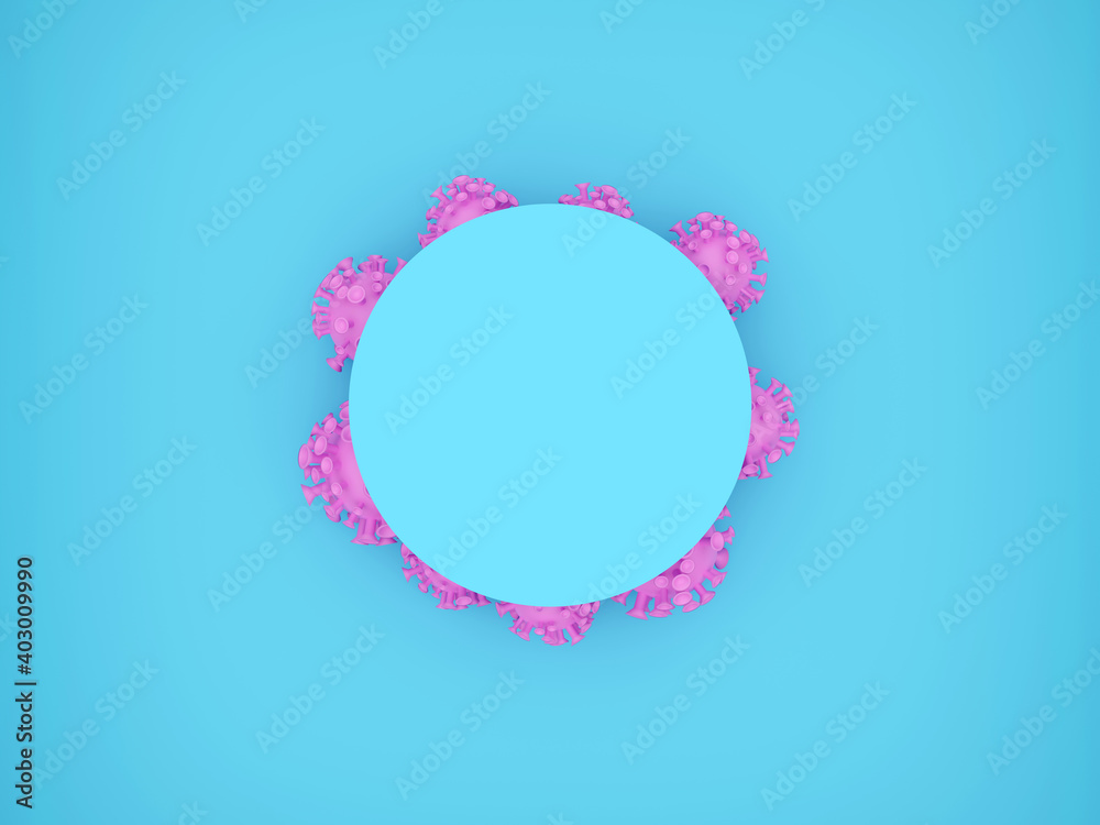 3D rendering of a abstract blue coronavirus background 3D rendering of a abstract blue coronavirus background