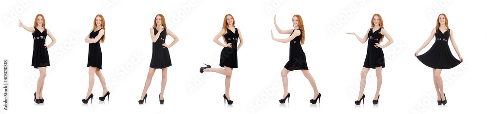 Fototapeta premium Woman giving thumbs up isolated on white