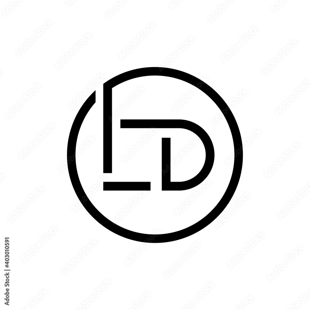 Initial Circle LD letter Logo Design vector Template. Abstract Letter LD logo Design Initial Circle LD letter Logo Design vector Template. Abstract Letter LD logo Design