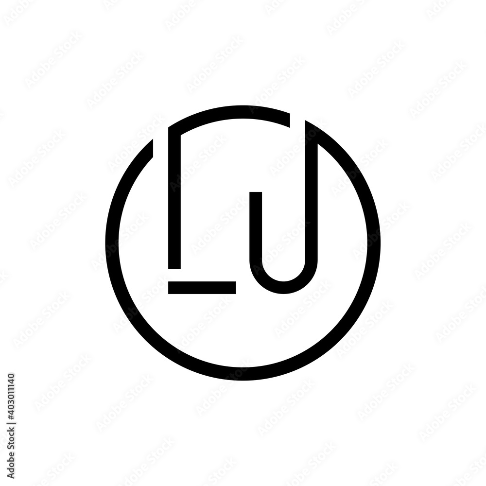 Initial Circle LU letter Logo Design vector Template. Abstract Letter LU logo Design Initial Circle LU letter Logo Design vector Template. Abstract Letter LU logo Design