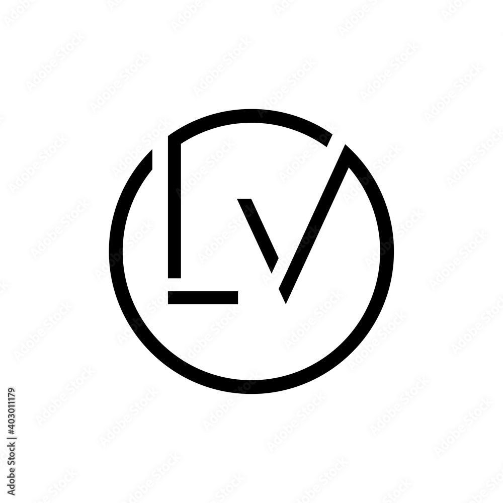 Initial Circle LV letter Logo Design vector Template. Abstract Letter LV logo Design Initial Circle LV letter Logo Design vector Template. Abstract Letter LV logo Design