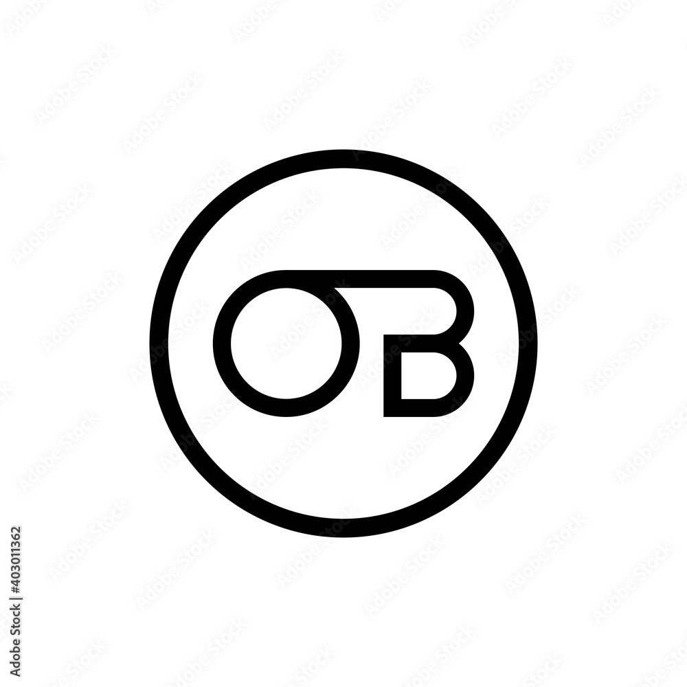 Initial Circle Letter OB Logo Design Vector Template. Abstract Minimal OB Letter Logo Design Initial Circle Letter OB Logo Design Vector Template. Abstract Minimal OB Letter Logo Design
