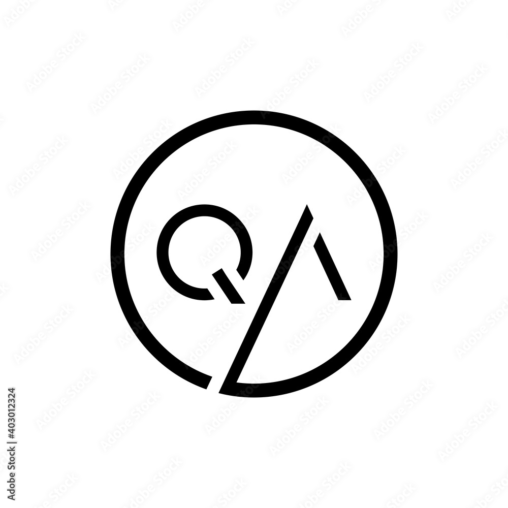 Initial Circle Letter QA Logo Design Vector Template. QA Letter Logo Design Initial Circle Letter QA Logo Design Vector Template. QA Letter Logo Design