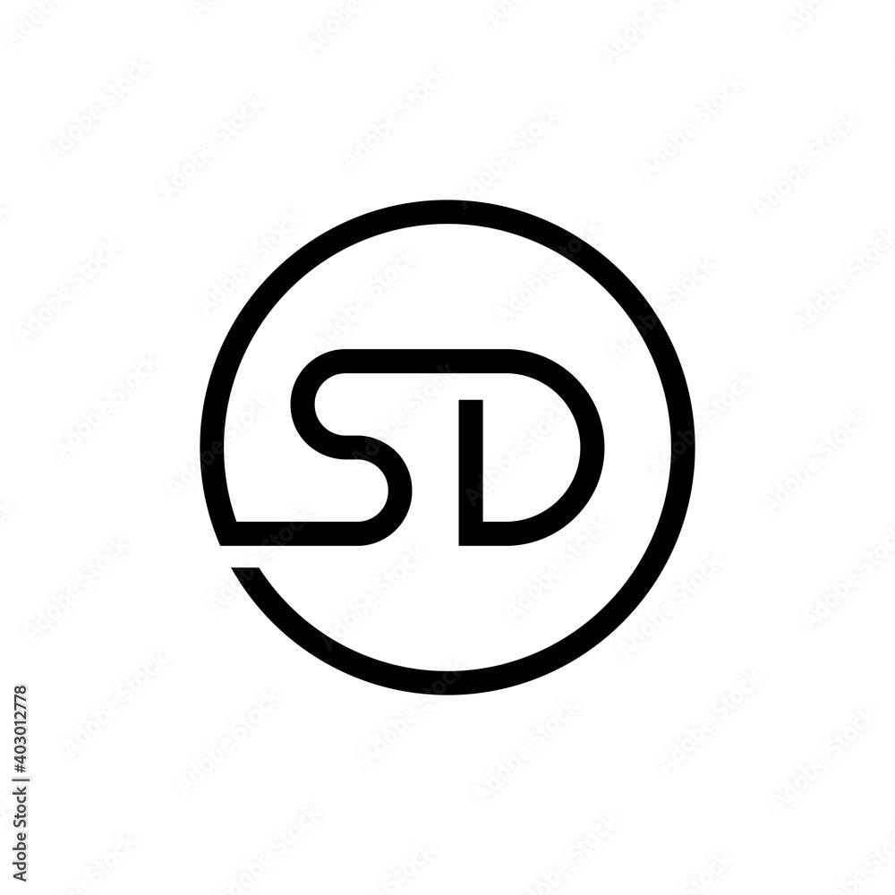 Initial Circle SD letter Logo Design vector Template. Abstract Letter SD logo Design Initial Circle SD letter Logo Design vector Template. Abstract Letter SD logo Design