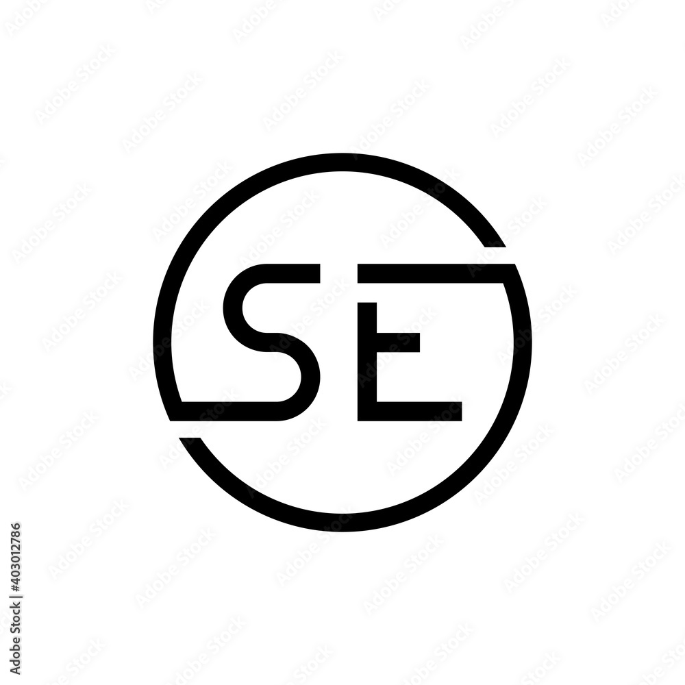 Initial Circle SE letter Logo Design vector Template. Abstract Letter SE logo Design Initial Circle SE letter Logo Design vector Template. Abstract Letter SE logo Design