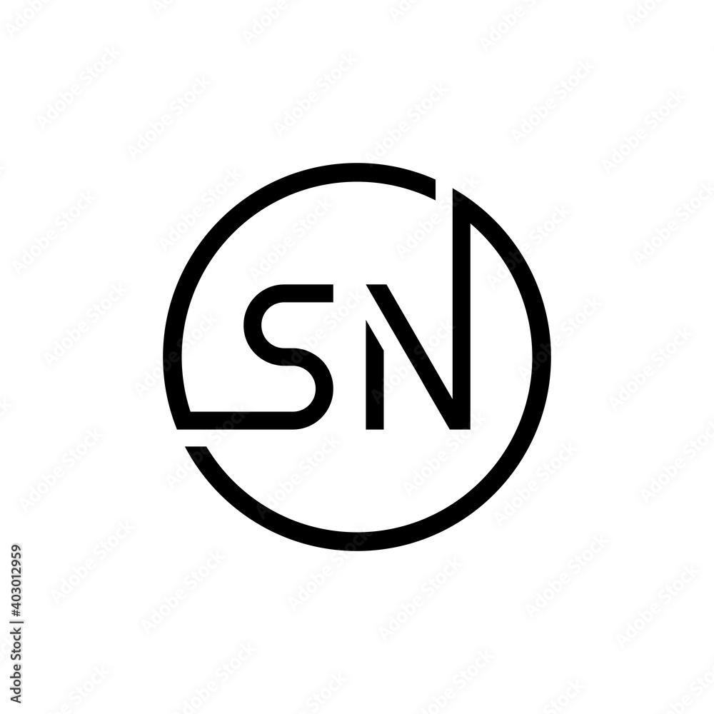 Initial Circle SN letter Logo Design vector Template. Abstract Letter SN logo Design Initial Circle SN letter Logo Design vector Template. Abstract Letter SN logo Design