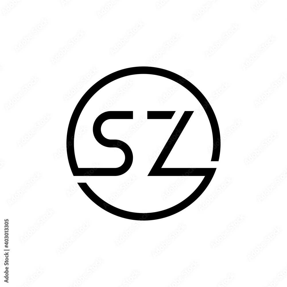 Initial Circle SZ letter Logo Design vector Template. Abstract Letter SZ logo Design Initial Circle SZ letter Logo Design vector Template. Abstract Letter SZ logo Design