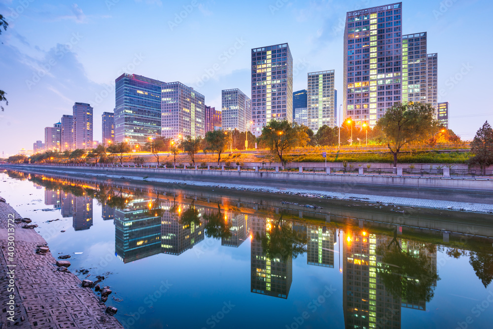 Naklejka premium Beijing, China CBD city skyline.