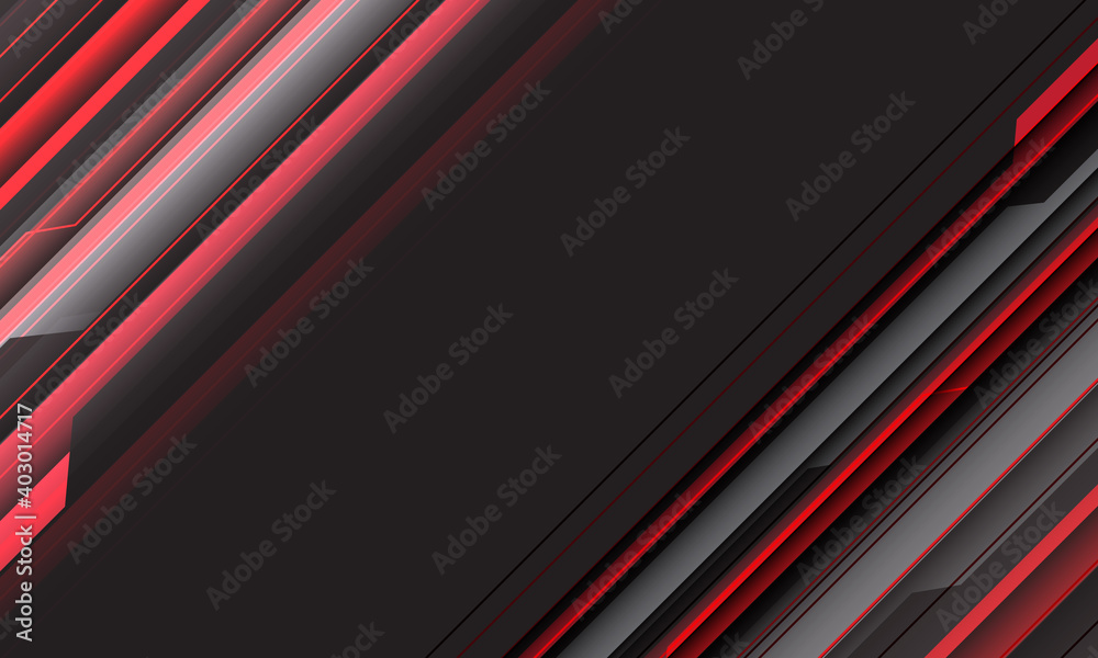Fototapeta premium Abstract red grey speed line geometric cyber circuit with blank space design modern futuristic background vector illustration.