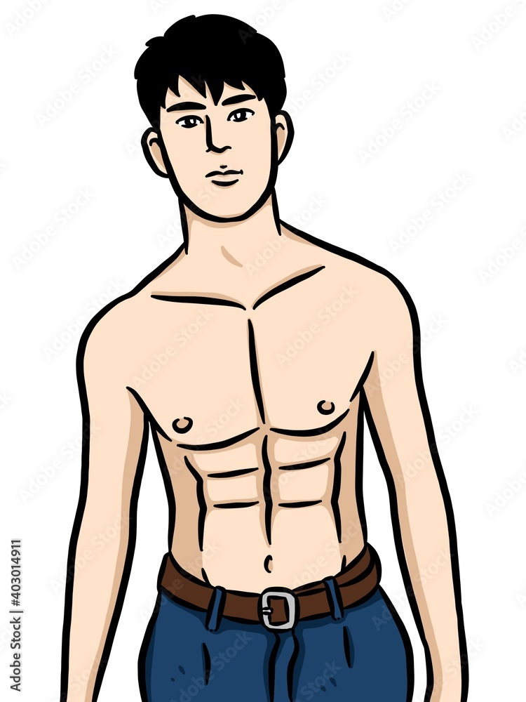 Fototapeta premium cartoon cute man on white background