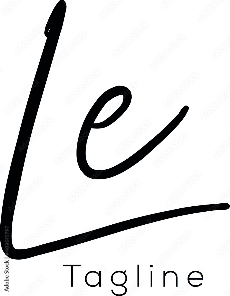 Fototapeta premium LE Letter Initial Logo Design, Vector Template