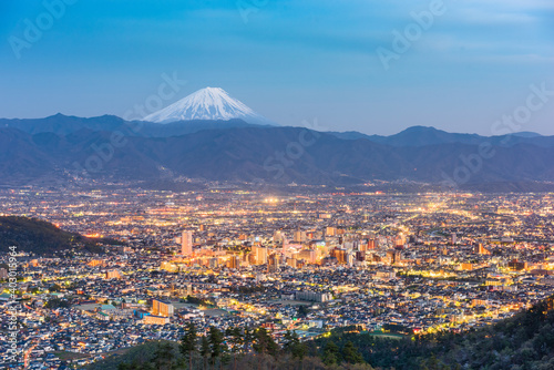 Photography Kofu, Japan Skyline with Fuji