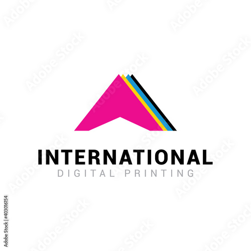 Digital print logo icon vector template.