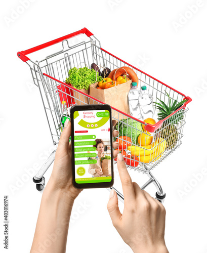 Shopping cart with products...