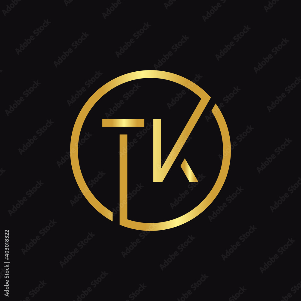 Initial Circle TK letter Logo Design vector Template. Abstract Letter TK logo Design Initial Circle TK letter Logo Design vector Template. Abstract Letter TK logo Design