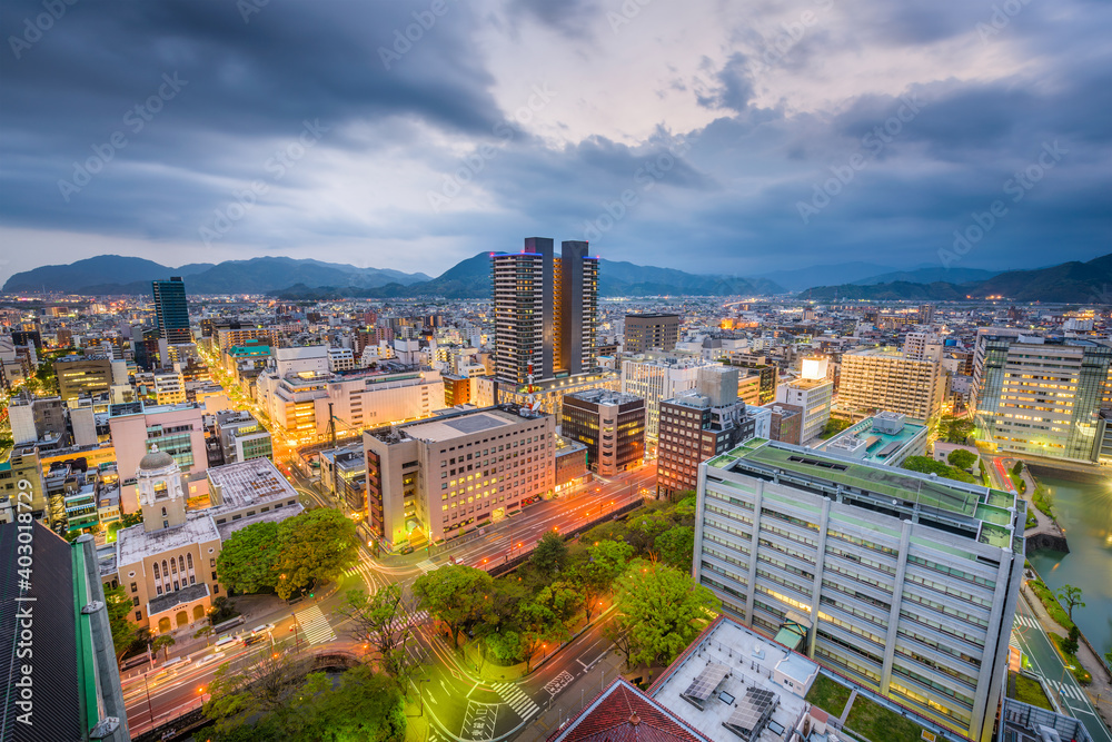 Obraz premium Shizuoka City, Japan Skyline