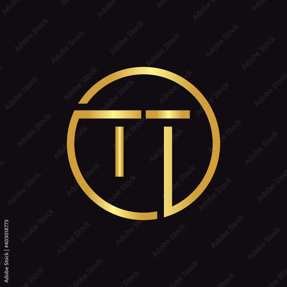 Initial Circle TT letter Logo Design vector Template. Abstract Letter TT logo Design
