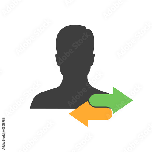 Employee or people Replacement or swap position concept line and solid Icon for business management