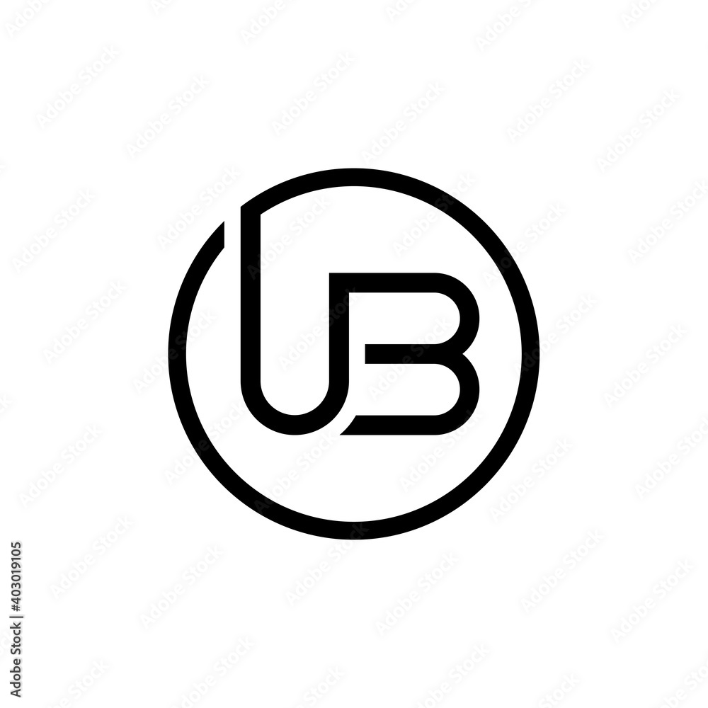 Initial Circle UB letter Logo Design vector Template. Abstract Letter UB logo Design Initial Circle UB letter Logo Design vector Template. Abstract Letter UB logo Design