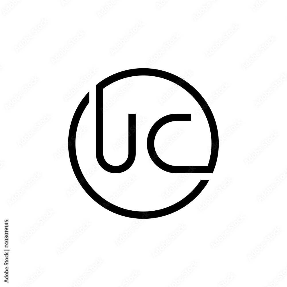 Initial Circle UC letter Logo Design vector Template. Abstract Letter UC logo Design Initial Circle UC letter Logo Design vector Template. Abstract Letter UC logo Design