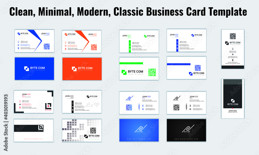 Clean minimal standard business card