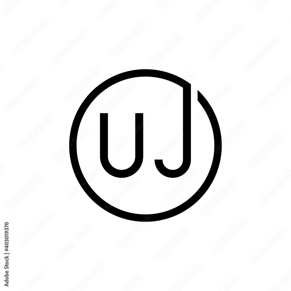Initial Circle UJ letter Logo Design vector Template. Abstract Letter UJ logo Design Initial Circle UJ letter Logo Design vector Template. Abstract Letter UJ logo Design