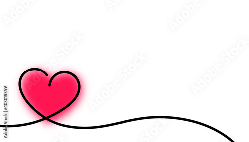 Blurred red heart shape line.