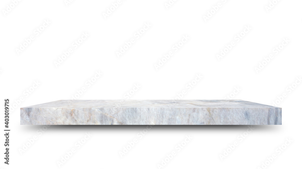 Shelf marble isolated on a white background and display montage for the product Embed Clipping Path separate with black shadows. Shelf marble isolated on a white background and display montage for the product Embed Clipping Path separate with black shadows.
