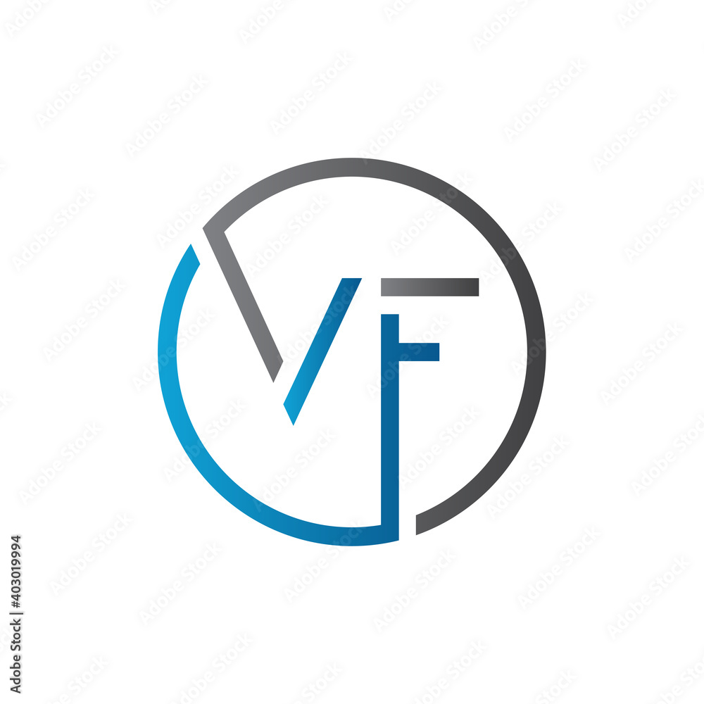 Initial Circle VF Letter Logo Creative Typography Vector Template. Creative Letter VF Logo Vector. Initial Circle VF Letter Logo Creative Typography Vector Template. Creative Letter VF Logo Vector.