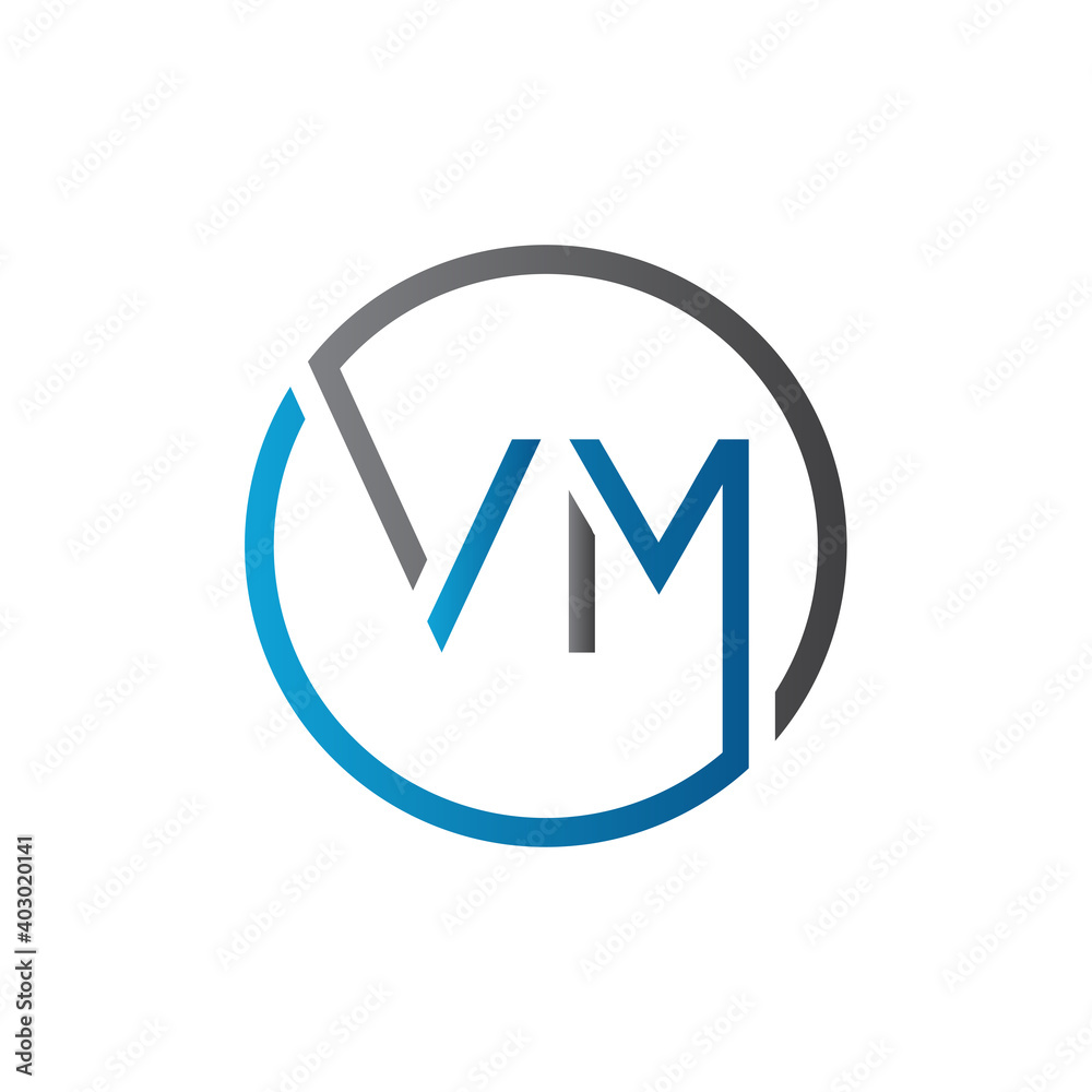 Initial Circle VM Letter Logo Creative Typography Vector Template. Creative Letter VM Logo Vector. Initial Circle VM Letter Logo Creative Typography Vector Template. Creative Letter VM Logo Vector.