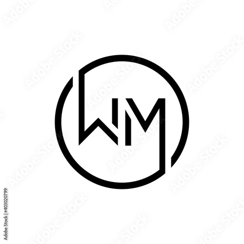 Fotografija Initial Circle Letter WM Logo Design Vector Template
