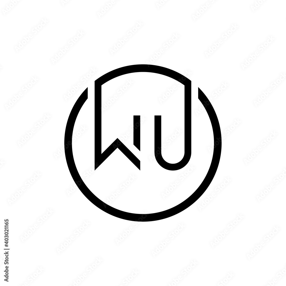 Initial Circle Letter WU Logo Design Vector Template. Initial Linked Letter WU Logo Design Initial Circle Letter WU Logo Design Vector Template. Initial Linked Letter WU Logo Design