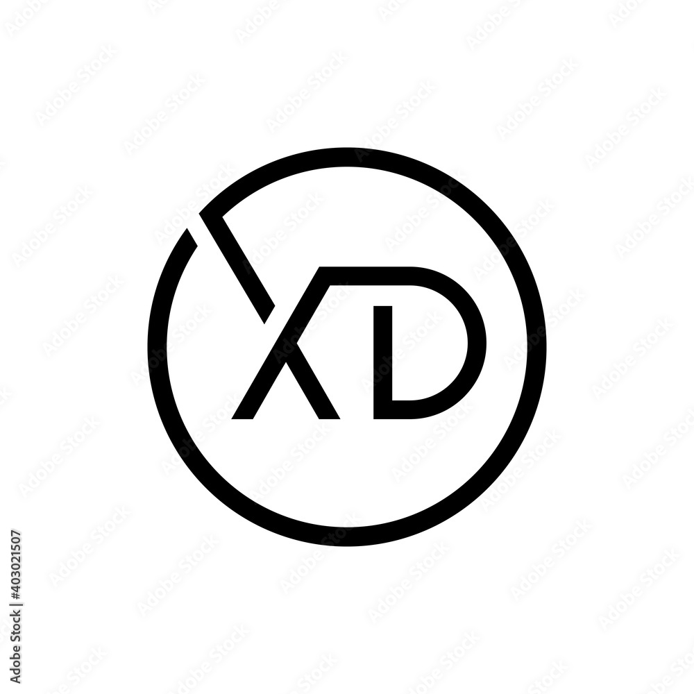 Creative Circle Letter XD Logo Design Vector Template. Initial Linked Letter XD Logo Design Creative Circle Letter XD Logo Design Vector Template. Initial Linked Letter XD Logo Design