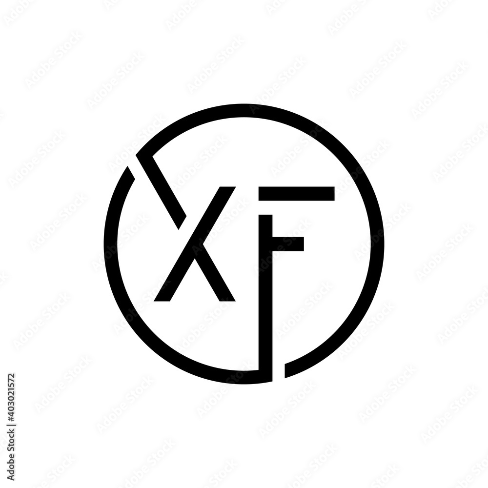 Creative Circle Letter XF Logo Design Vector Template. Initial Linked Letter XF Logo Design Creative Circle Letter XF Logo Design Vector Template. Initial Linked Letter XF Logo Design