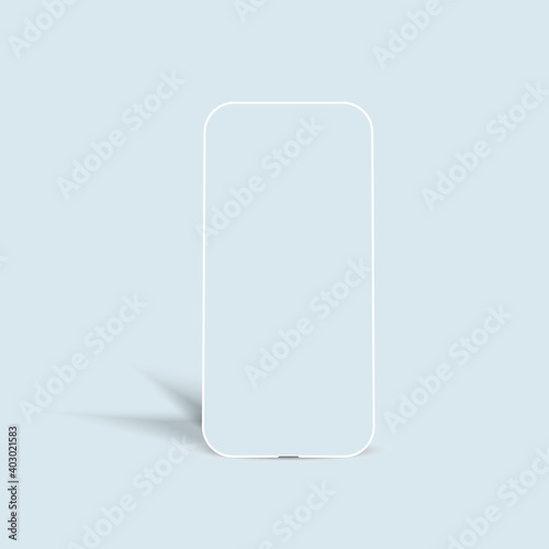 Vector mock up of white mobile phone.